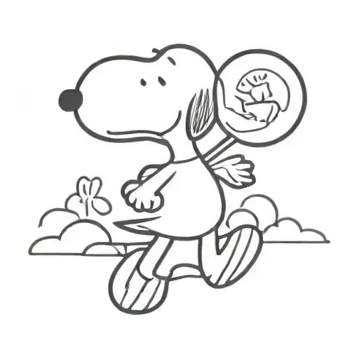 snoopy and woodstock tattoo design idea