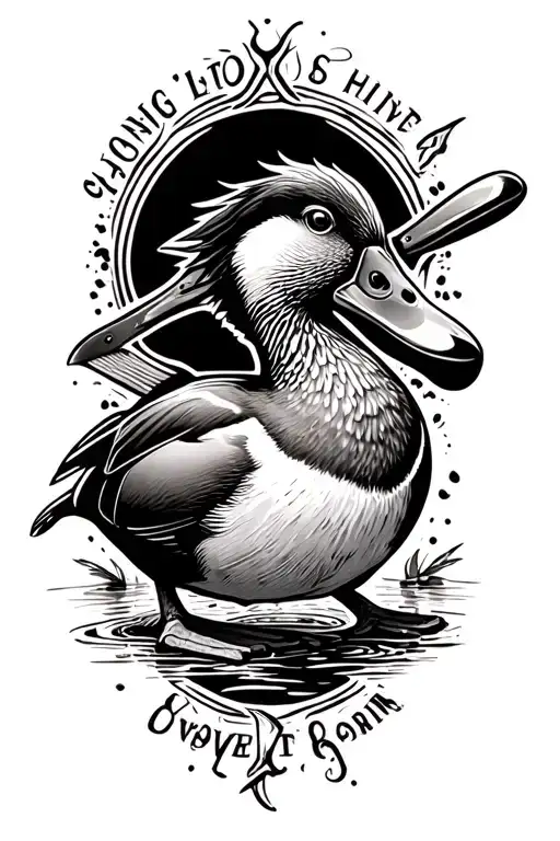 Duck Hunting and cooking  tattoo design idea