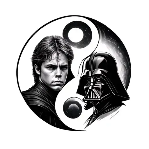 Anakin and Darth Vader Yin Yang tattoo design idea