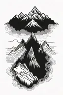 minimalism mountain peak tattoo design idea