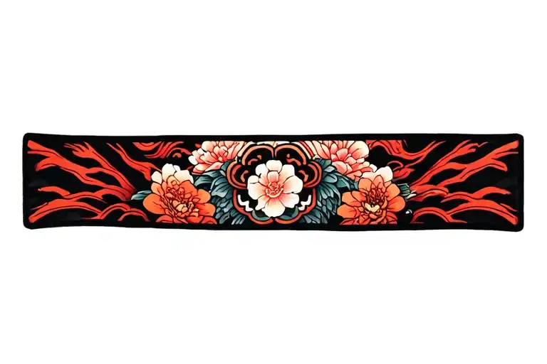 wrist band medieval, mystic, japanese tattoo design idea