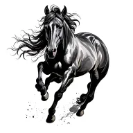 Horse Running tattoo design idea