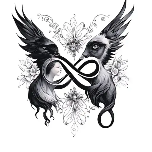 The sign of infinity the children's names are Vera and Alexandra tattoo design idea