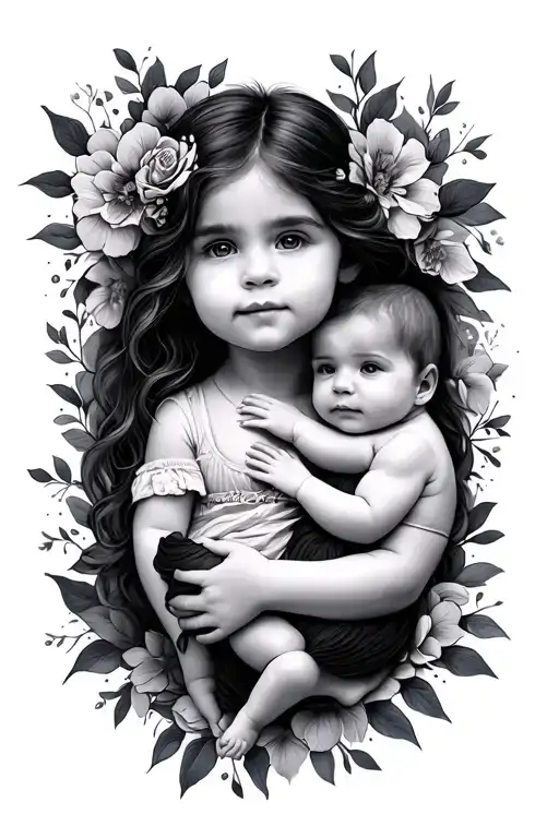 First Born baby daughter tattoo design idea