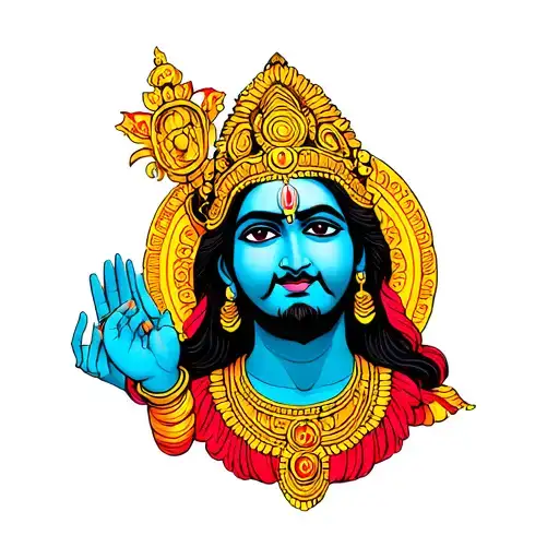 Brahma Vishnu mahesh half sleeve tattoo design idea