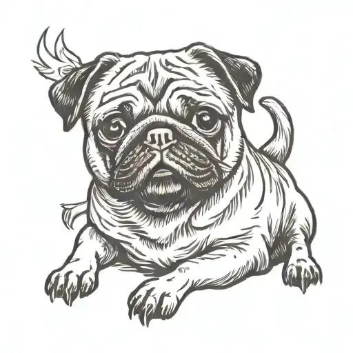 pug dog tattoo design idea
