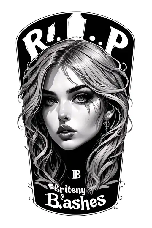 "R.I.P Britteny B·Lashes" Draco tattoo design idea