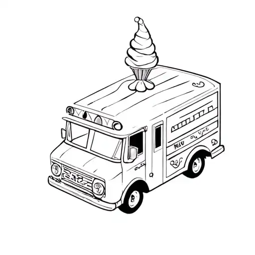 a clown ice cream truck tattoo design idea
