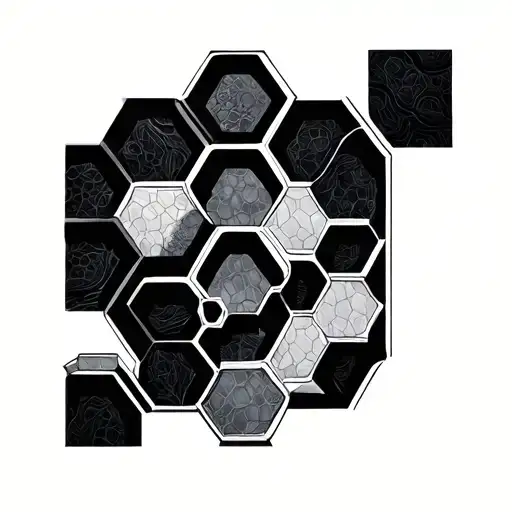 honey comb geometric design tattoo design idea