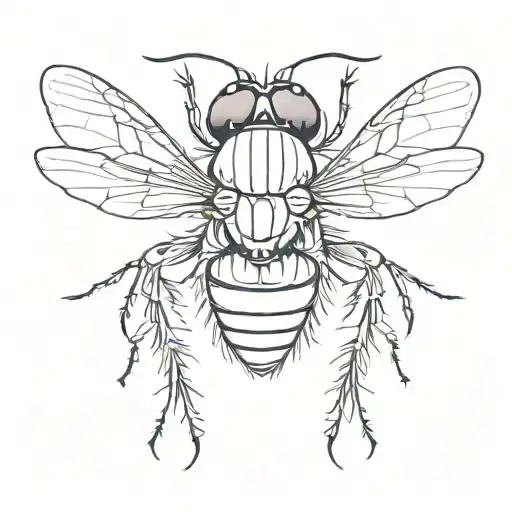 small minimal tattoo of a fly made to go under the eye, simple, outline, tattoo design idea