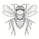 small minimal tattoo of a fly made to go under the eye, simple, outline, tattoo design idea
