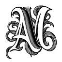 the letters A V G intertwined within in cursive font  tattoo design idea