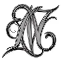 the letters A V G intertwined within in cursive font  tattoo design idea