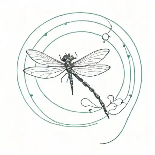 damselfly with small sun above tattoo design idea