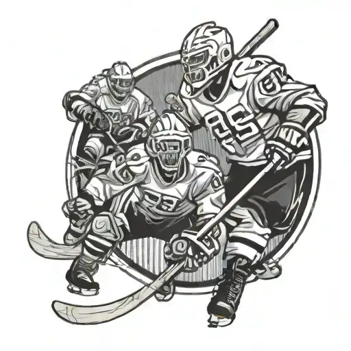 crab rangoon, hockey, fight, goon movie scene tattoo design idea