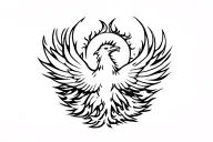 A phoenix rising from flames, symbolizing survival and resilience. Within the design, subtle details represent your past tattoo design idea