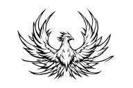 A phoenix rising from flames, symbolizing survival and resilience. Within the design, subtle details represent your past tattoo design idea