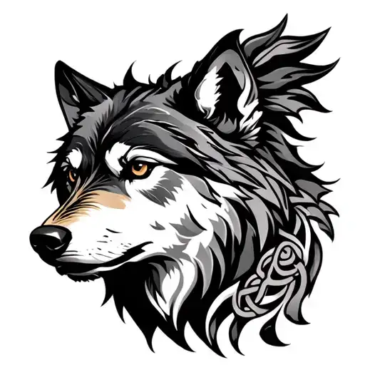 Celtic Wolf tattoo design idea