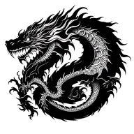 Western dragon breeding tattoo design idea