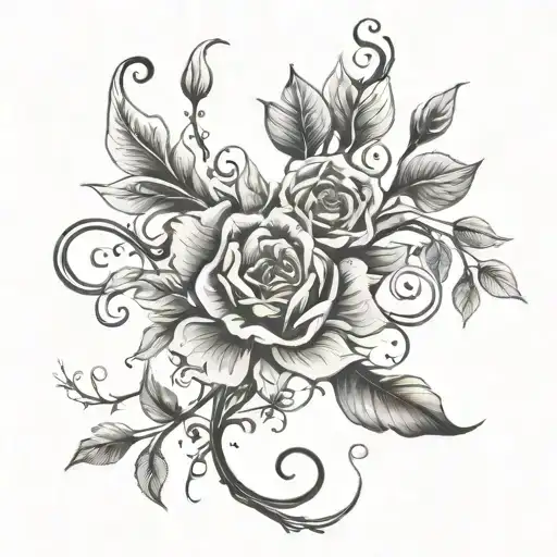 I want the quote everything happens for a reason with vines and flowers and stuff surrounding it and not to big  tattoo design idea