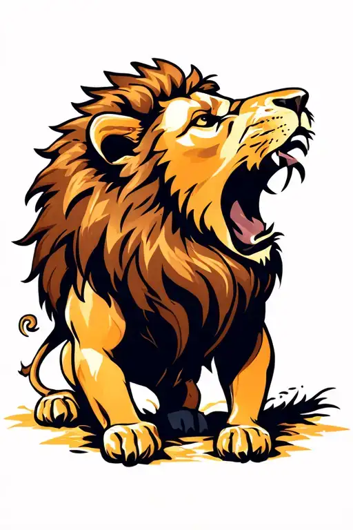 Full Body Lion roaring tattoo design idea