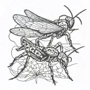 grasshopper and spider tattoo design idea