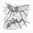 grasshopper and spider tattoo design idea