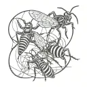 grasshopper and spider tattoo design idea