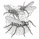 grasshopper and spider tattoo design idea