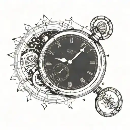 pocket watch with van gogh starry night starry night tattoo design idea