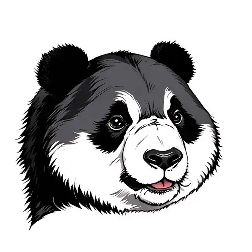 panda bear head tattoo design idea