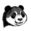 panda bear head tattoo design idea