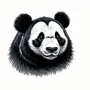 panda bear head tattoo design idea