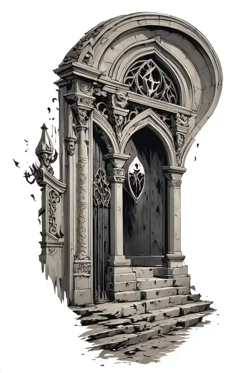 oblivion gate opening tattoo design idea