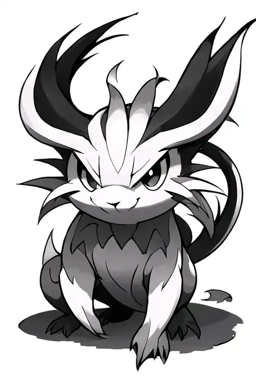 ninetail Pokémon detailed sketch on thigh tattoo design idea