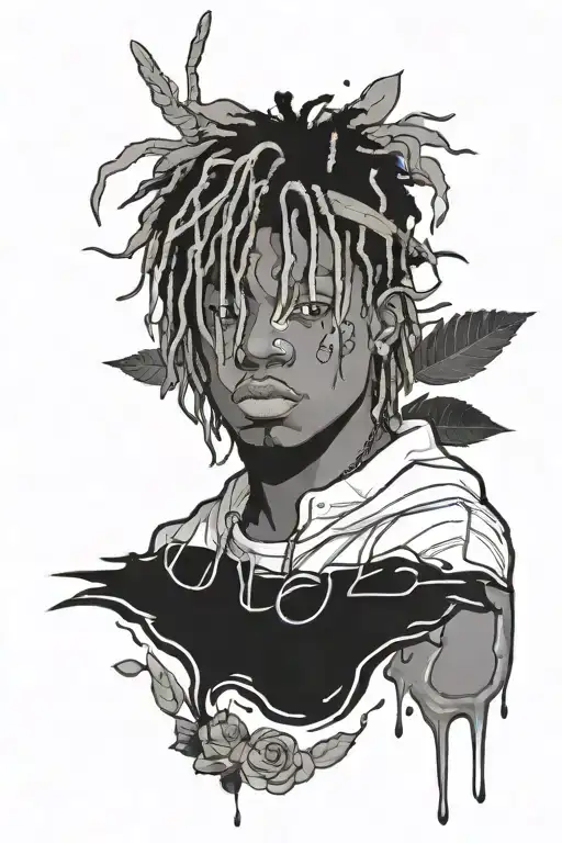 juice wrld remembrance tattoo outline tattoo design idea