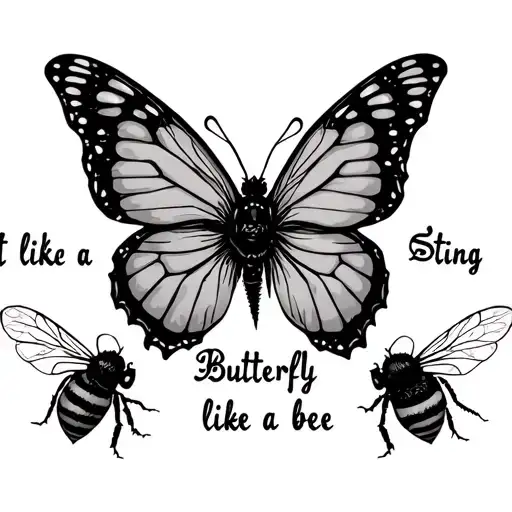 float like a butterfly, sting like a bee tattoo design idea