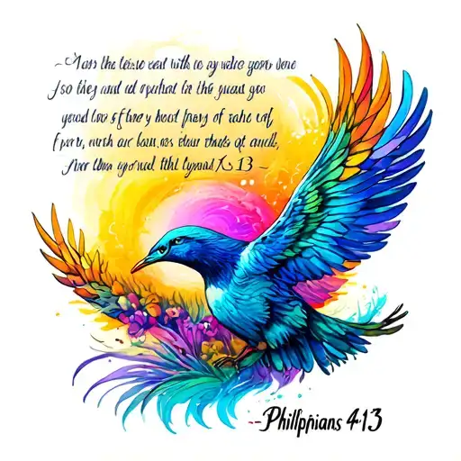 bible verse Philippians 4:13 tattoo design idea