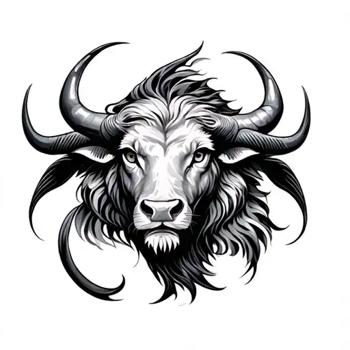 Pisces fish, Leo lion, Taurus bull tattoo design idea