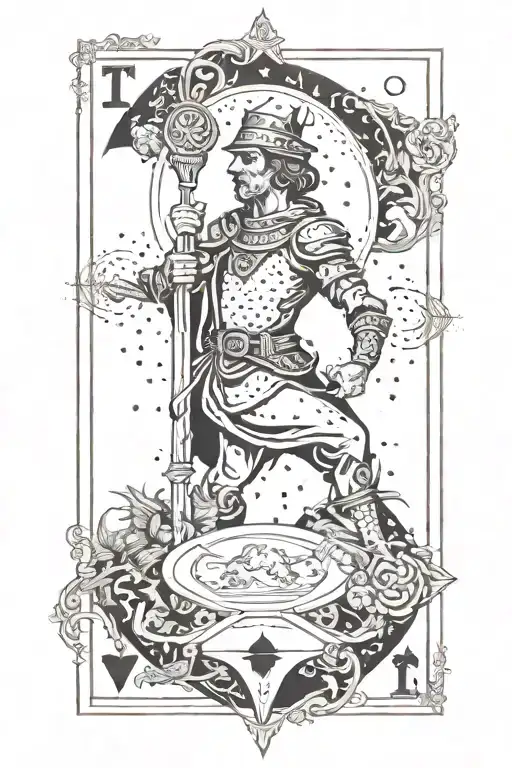 the fool tarot card minimalistic tattoo design idea