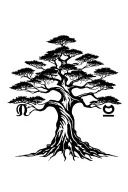 mapuche Araucaria tree intertwined with symbols representing my deceased mother tattoo design idea