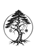 mapuche Araucaria tree intertwined with symbols representing my deceased mother tattoo design idea