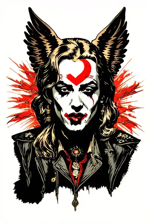 A Marilyn Manson portrait tattoo tattoo design idea