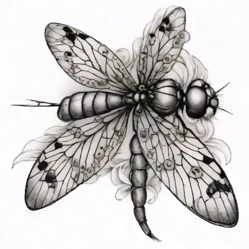 dainty dragonfly tattoo design idea