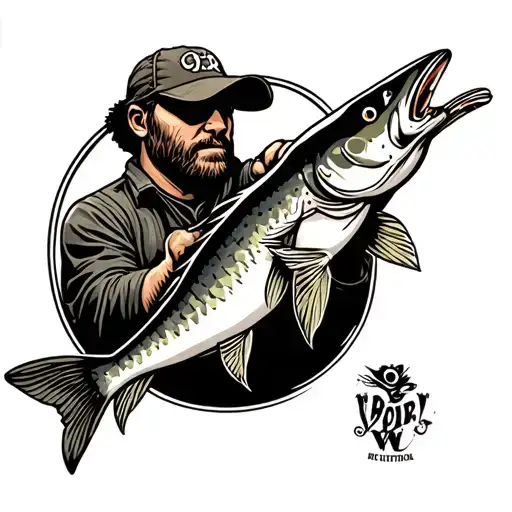 Hunting And Fishing tattoo design idea