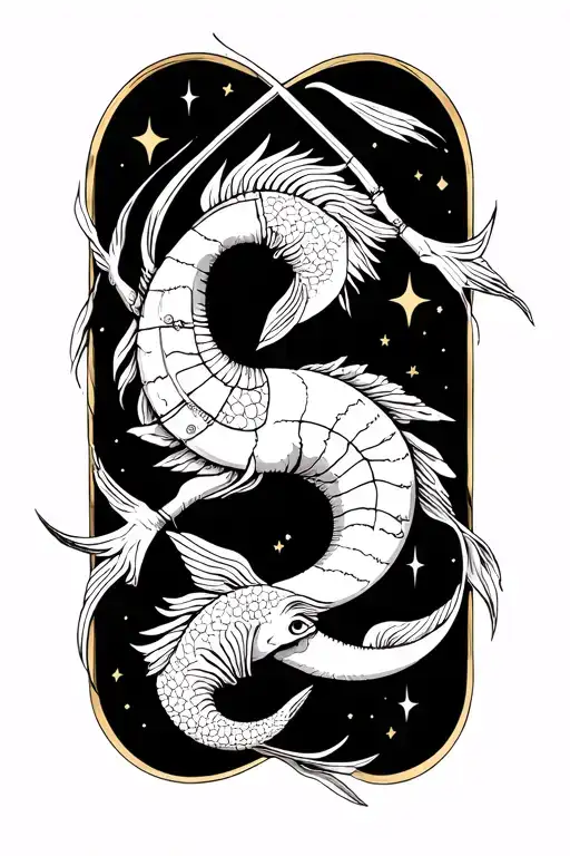 Sagittarius and Pisces tattoo design idea