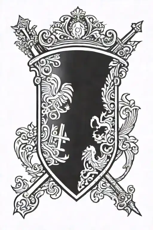 haitian flag shield tattoo design idea