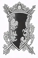 haitian flag shield tattoo design idea