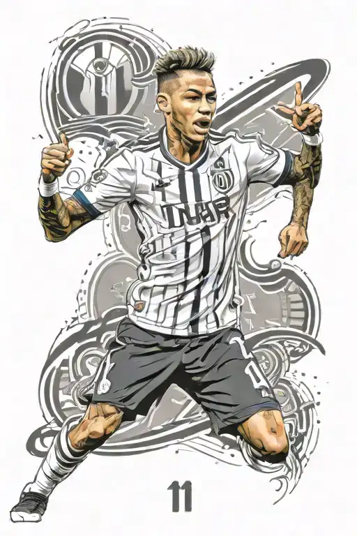 neymar jr x number 11 tattoo design idea
