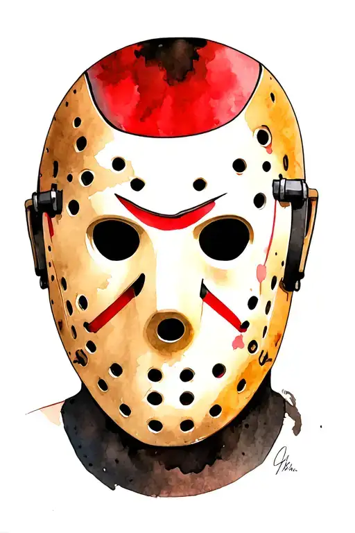 Jason Voorhees mask merged with 13 tattoo design idea